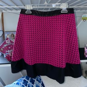 Pink and Black Leather Skirt